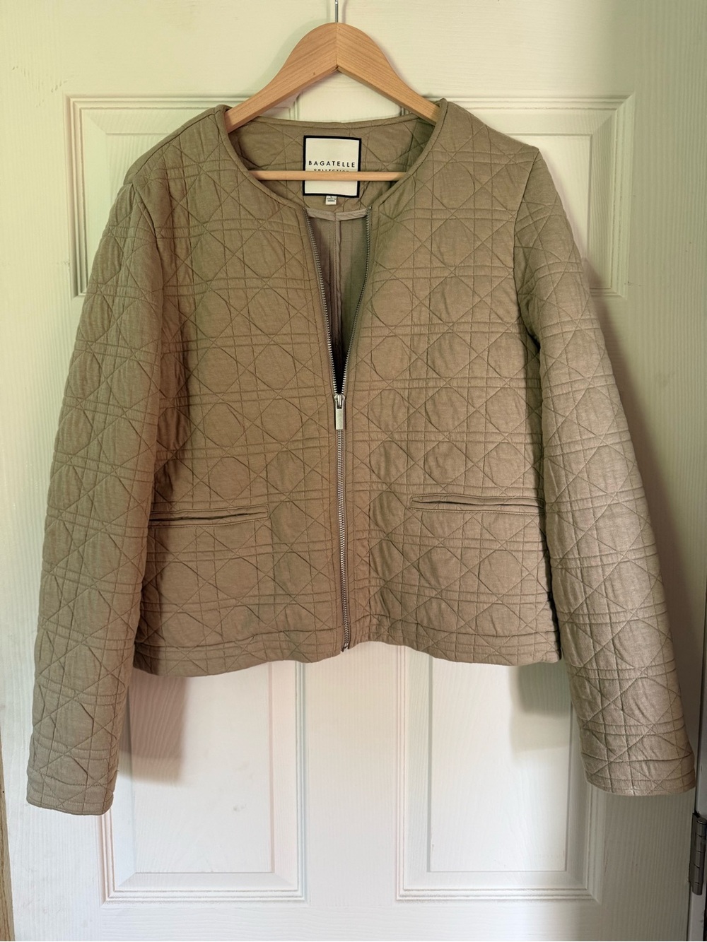 Bagatelle Quilted Bomber Jacket - Taupe